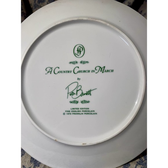 Vintage Ltd Ed Collectors Plate A Country Church in March by Peter Banett - Picture 6 of 6